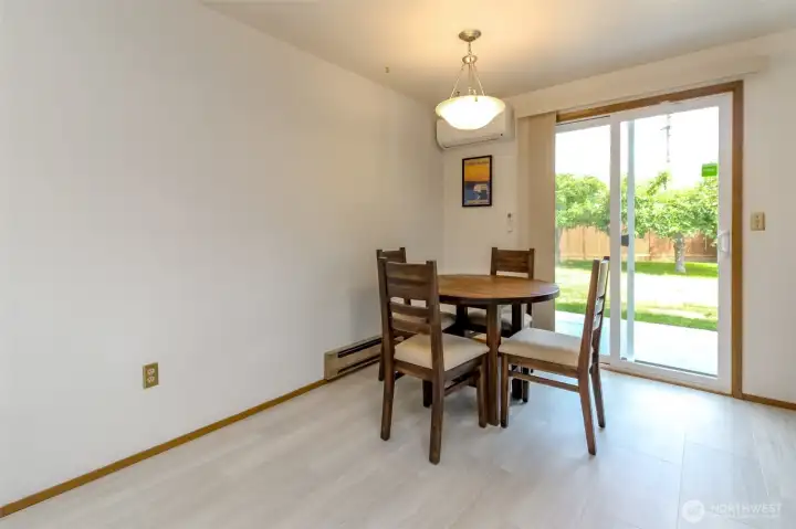 sliding glass door off the dining room to outdoor patio