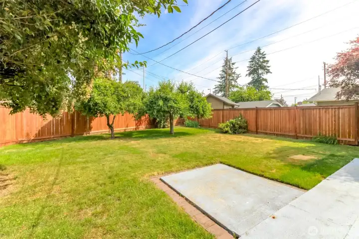 huge private yard