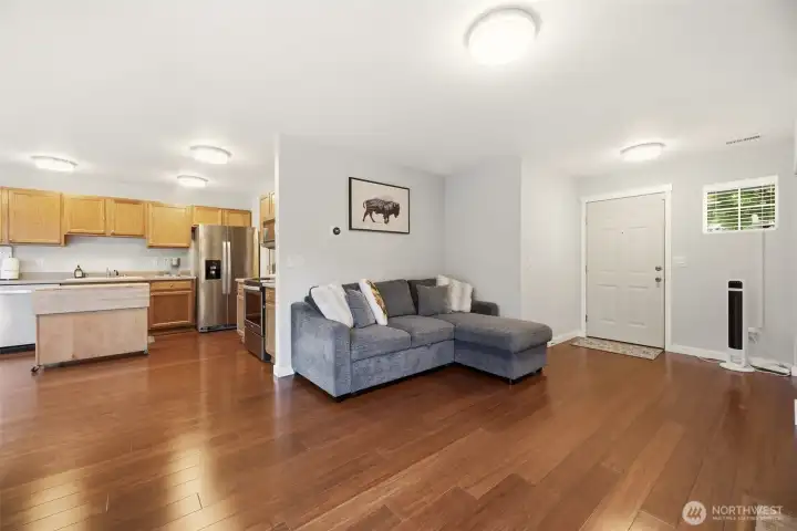 he seamless flow between the living and dining spaces makes entertaining simple. he seamless flow between the living and dining spaces makes entertaining simple.