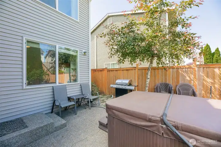 This patio is the perfect place for morning coffee or evening gatherings. This patio is the perfect place for morning coffee or evening gatherings.