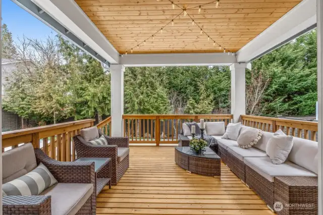 Large Covered Deck off the Kitchen Area