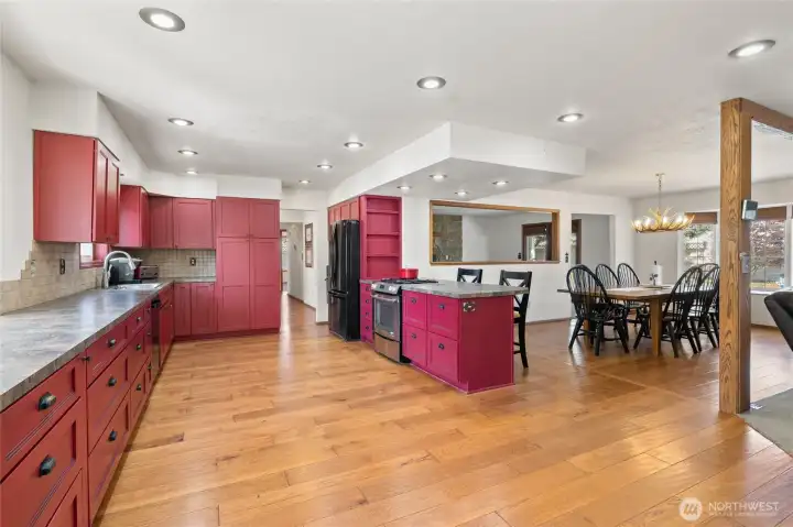 Large open kitchen with so much counter space!