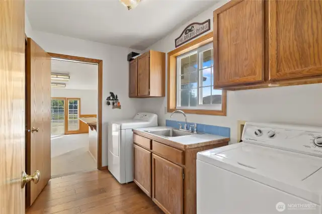 Laundry room with a walk-in pantry and 1/2 bath!