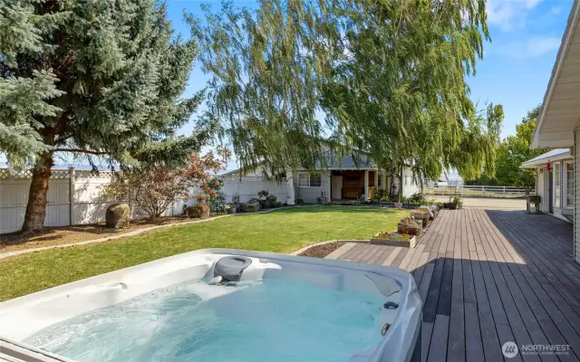 Hot tub off the primary bedroom