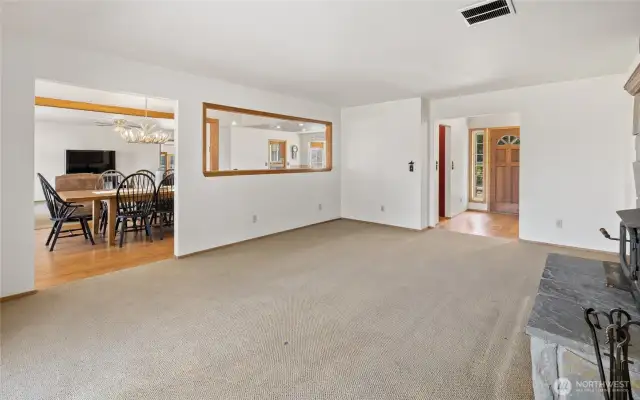Separate but open to the large dining room