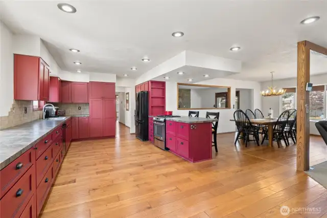 Large open kitchen with so much counter space!