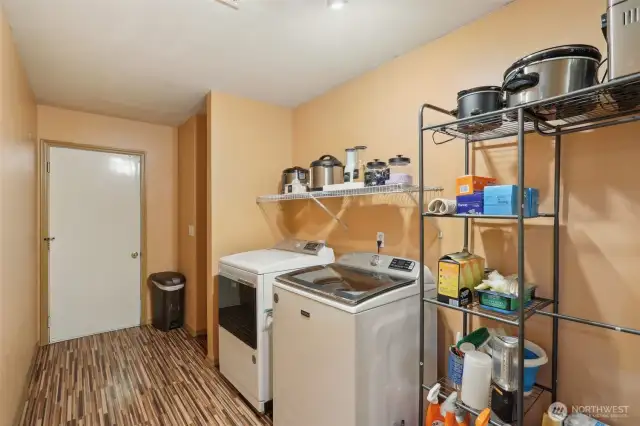 Laundry room and garage door