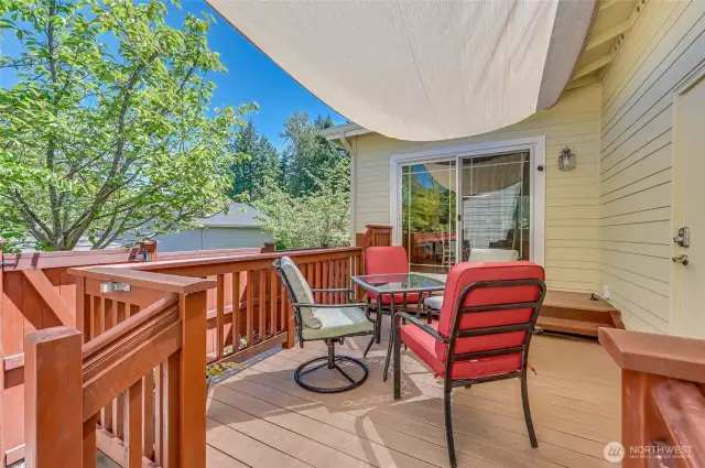 There is a buffer space between this home and the one to the east so your outdoor area is very private. The fully fenced backyard is perfect for your four legged friends.