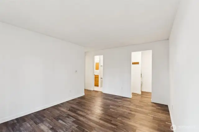 Primary bedroom off bathroom