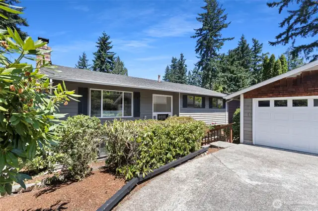 Front with 2 car garage