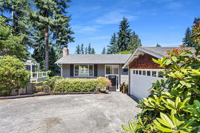 Front with 2 car garage