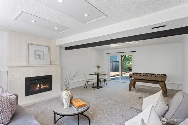 Family room with fireplace