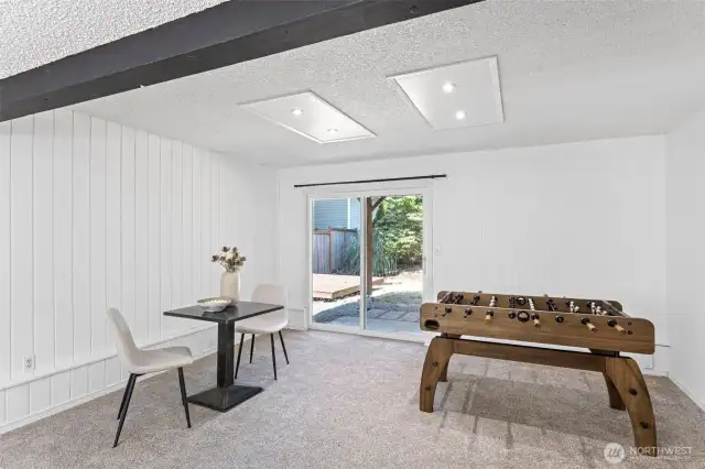 Family room with fireplace