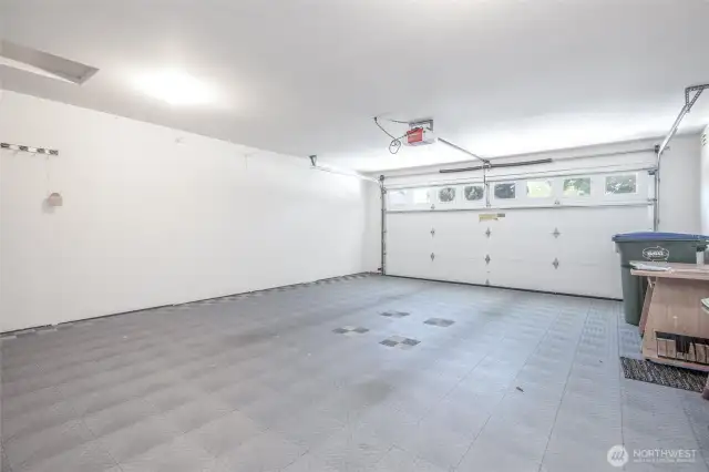 Large 2 Car Garage with Custom Garage Flooring