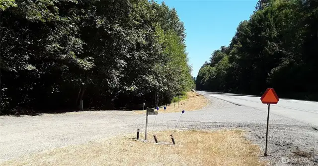 Entry drive looking east; Highway 101 is on right side