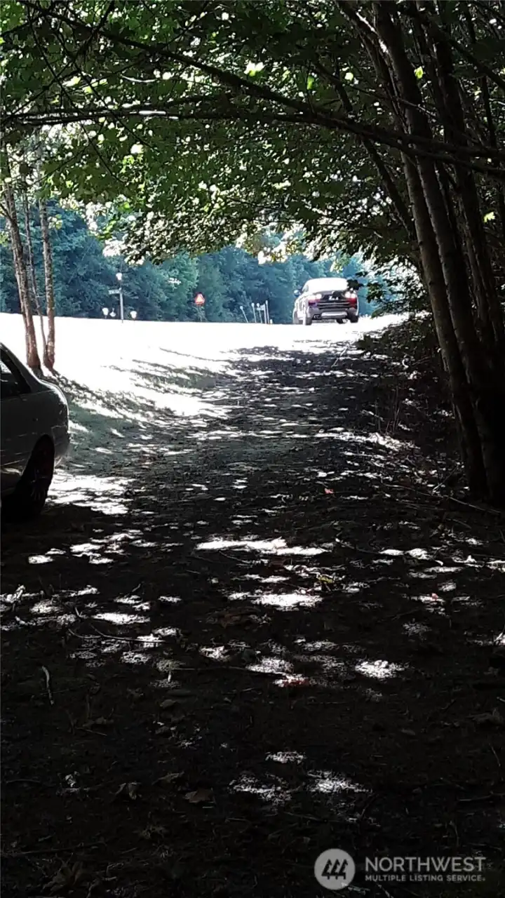 Gravel drive, looking west from the parking area.