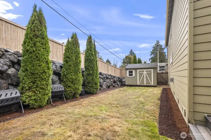 Flat yard and newer shed