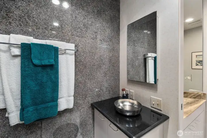 3/4 bath with vanity on main level