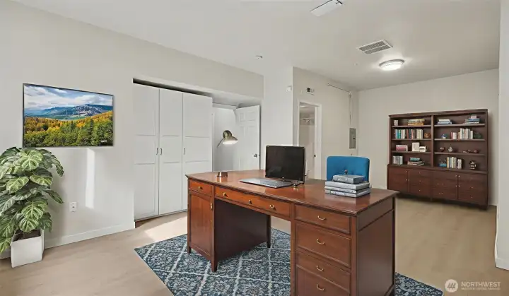 Great room on lower level that could be easily converted to a bedroom and Office