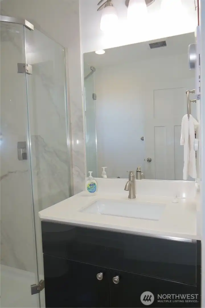 VIEW OF THE SECOND FLOOR 3/4 BATHROOM VANITY!