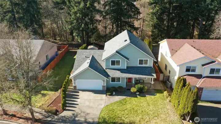 Tucked away at the end of a serene cul-de-sac, this home enjoys a premium greenbelt setting with towering trees creating a breathtaking natural backdrop. With no direct rear neighbors and expansive open space beyond the fence, the property offers a rare blend of privacy, beauty, and community living.