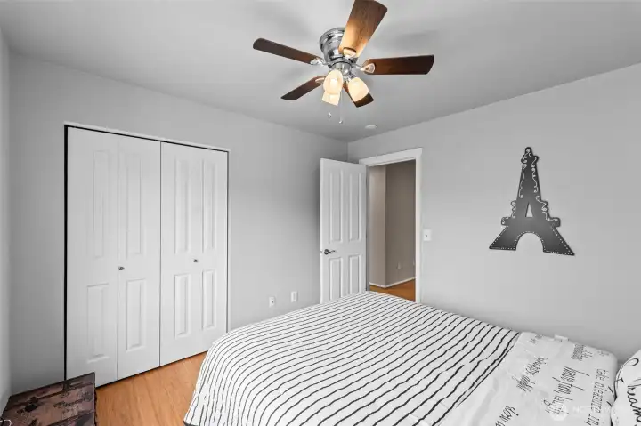 Ample Storage. Each bedroom is designed with functionality in mind, including large closets and plenty of wall space for furniture. The cohesive design throughout the upper level ensures a sense of harmony and flow.