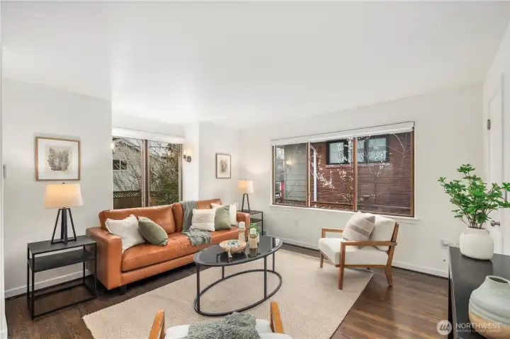 The inviting family room just off the kitchen creates a seamless gathering space perfect for everyday living and entertaining.