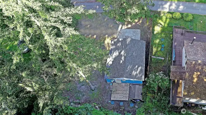 Overview of Cabin w/ Parking Area to West/Left of Cabin~