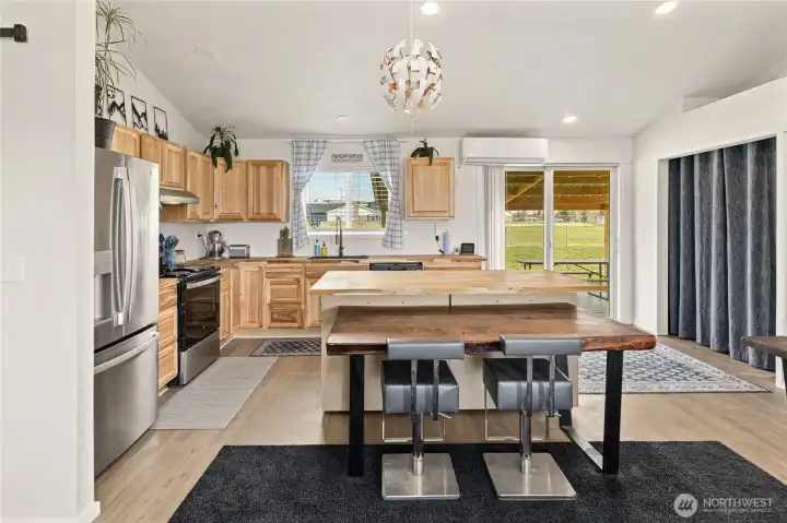 Kitchen with stainless steel appliances!