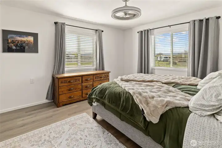 Primary bedroom looking front bedroom door.