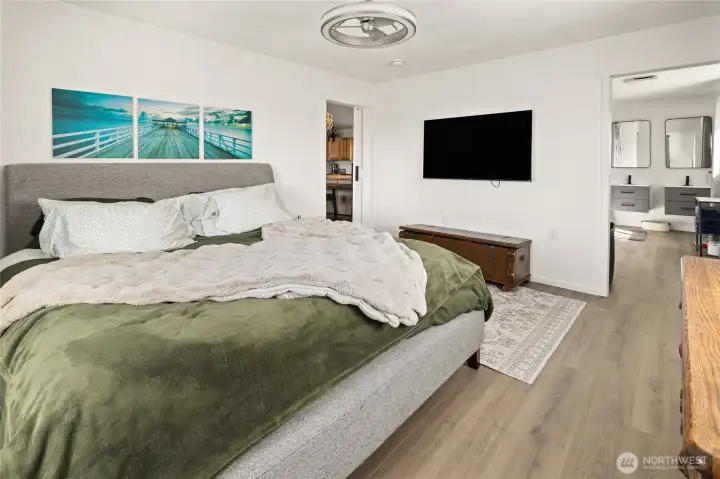 Primary Bedroom, corner view.