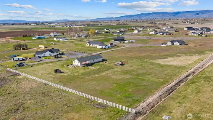 Aerial of property showing fencing