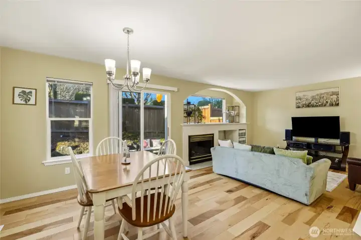 Sliding glass door to backyard.