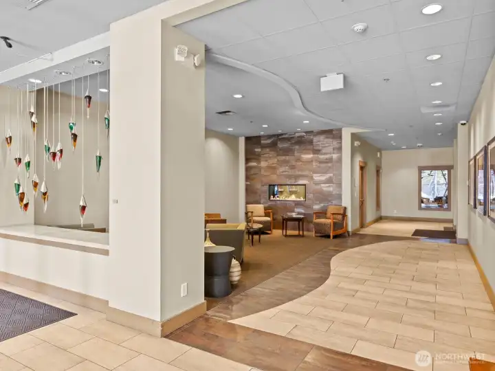 As you enter the building, the art installation immediately grabs your attention.