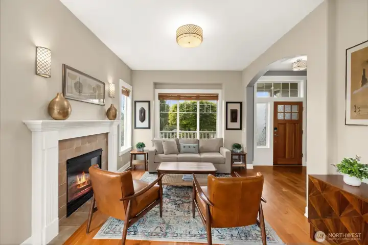 Step inside to hardwood floors throughout the main floor living area.