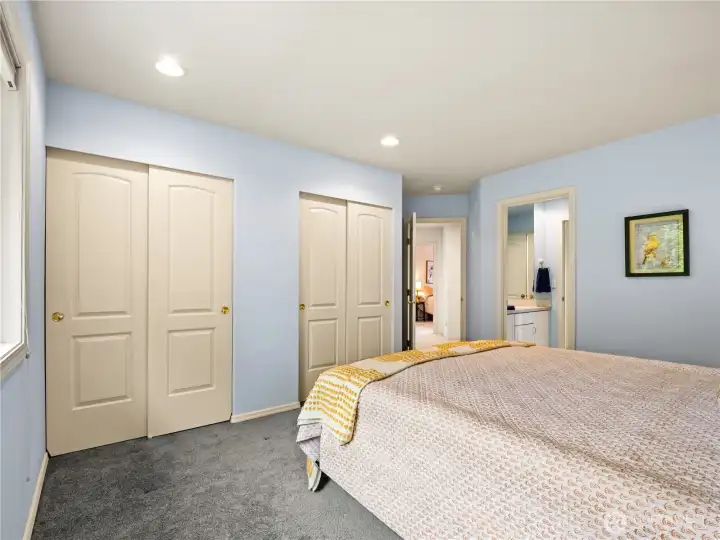 The second bedroom has double closets.