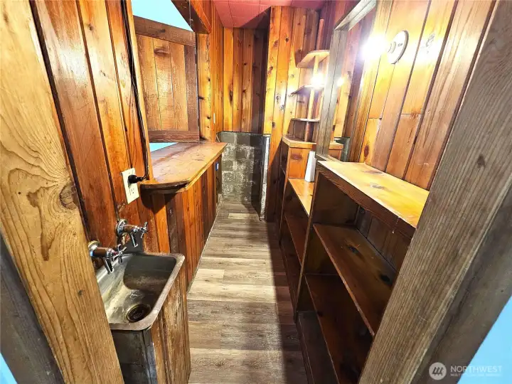 Behind the wet bar