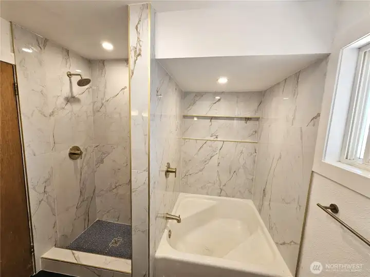 Bath and shower. For the modest couple.