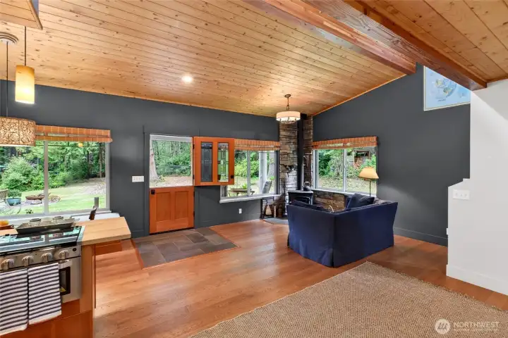 Look! Dutch Doors and High-End Wood Finishes Highlight the Open Living Area