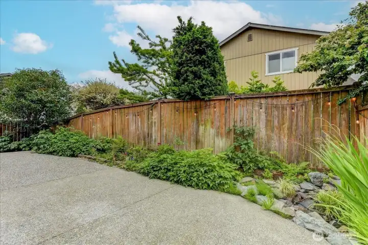 backyard with water feature