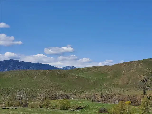 Snow capped peaks seen from Upper Beaver Creek.