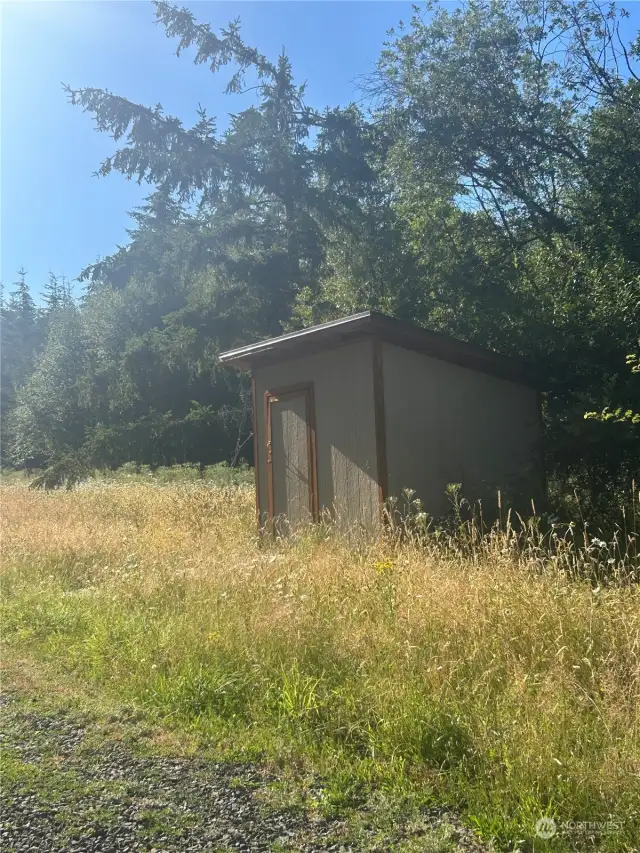 shed at end of Engle for trash or possible bus stop