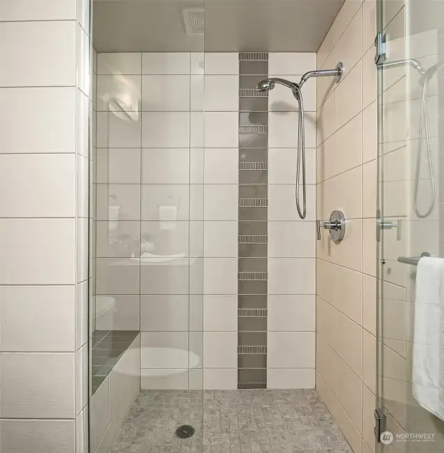 Another view of the roomy walk-in shower