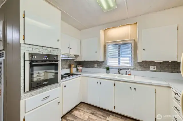 New oven and stove top.