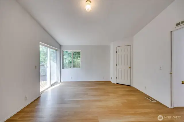 Primary bedroom...enough room for king bed and seating area.