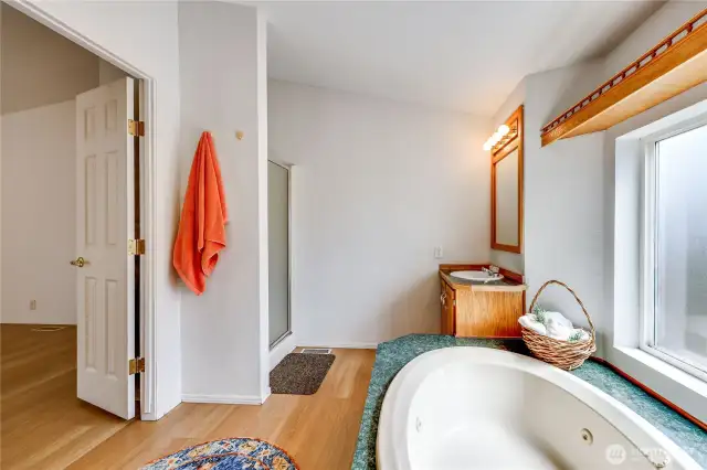 Shower to the left.
