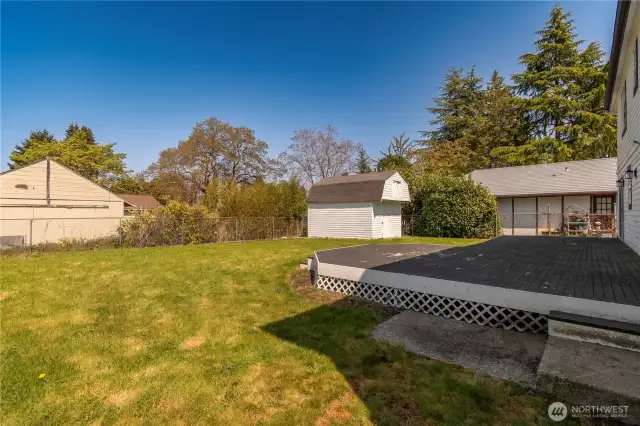 Large back yard.