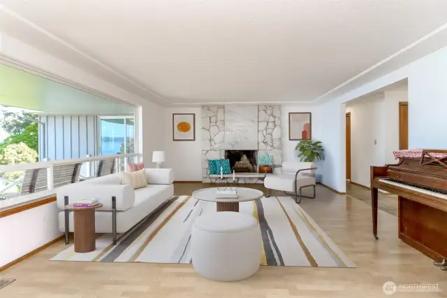 Living room virtual staged