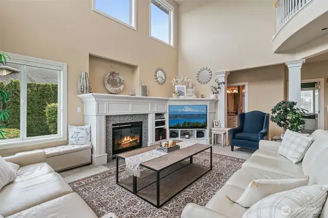 Living area w/ soaring ceilings