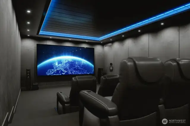 Virtually Stage unfinished room you make it into a small theater or gaming room